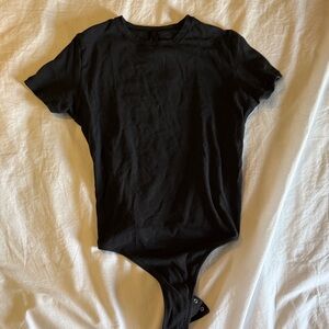 SKIMS Black Short Sleeve Bodysuit